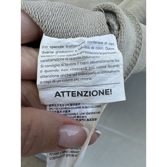 Italian Distressed Men Faded T-Shirt Sz M Sand Heavy Cotton Y2K Grunge Oversized - Picture 6 of 9